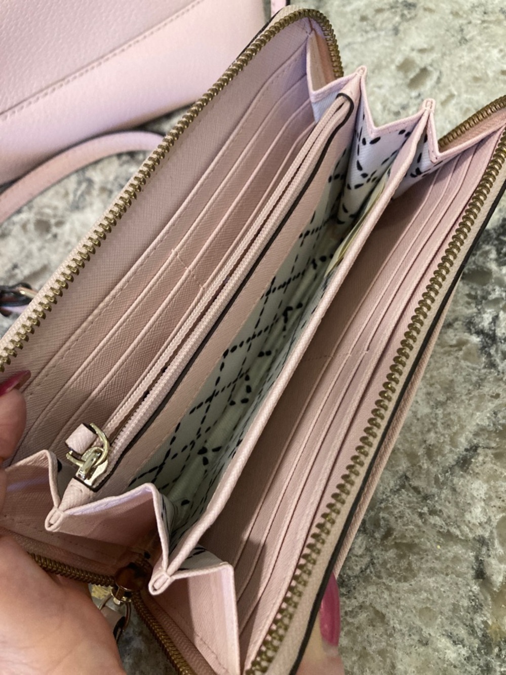 Kate Spade light pink structured Crossbody/top handle bag purse & wallet🩷 - Picture 9 of 13